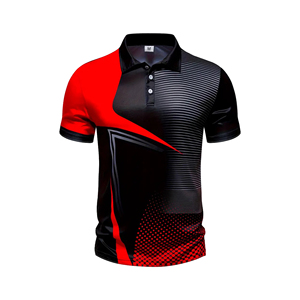 เสื้อโปโลแขนสั้นมีปกผ้าแคนวาสสำหรับออกกำลังกายกระดุม1/4ลำลองของผู้ชาย - Product Image 1