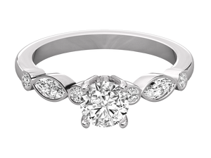 Bague de fiançailles et de mariage classique en diamant de laboratoire taille marquise 14 carats pour femme, certifiée IGI, couleur fantaisie légère, provenance Inde - Product Image 4