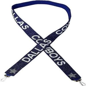 Dallas <b>Cowboys</b> Cotton Glass Beads Sports Style Rectangular Shape Purse Strap Handcrafted Bag Accessory for Personalization - Product Image 2