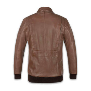 Fabricant personnalisé logo brodé Street Wear Veste en cuir Veste d'hiver en cuir de vachette véritable personnalisée pour hommes - Product Image 2