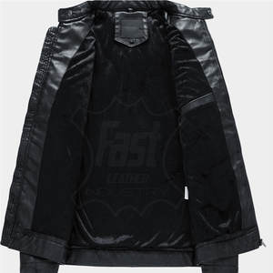 Chaquetas de Cuero de Moda, Cortavientos, Casuales, Negras, para Motociclistas, Chaquetas de Cuero para Hombre, Chaqueta Nueva y Elegante - Product Image 3