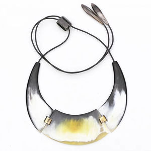 สร้อยคอจี้ฮอร์นสำหรับผู้หญิงทำจากทองเหลืองชุบทองแท้14K - Product Image 1