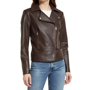 Veste en cuir pour femme sur mesure, style fermeture éclair, coupe confortable pour les tenues quotidiennes, veste en cuir - Product Image 4