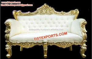 Sofá de boda para exteriores con temática encantadora, sofá nupcial para ceremonia de compromiso al aire libre, sofá de dos plazas de diseño francés para bodas hindúes, Reino Unido - Product Image 3