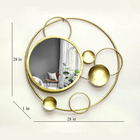 Espejo de Pared Decorativo de Lujo Negro y Dorado Grande ME-709 de Mart Exports, Marco de Metal Cepillado, Diseño Moderno, Alta Calidad