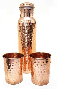 Botella de Agua de Cobre Puro de Alta Calidad con Cristal en Diferentes Estilos con Empaque Premium, la Mejor Calidad de la India - Product Image 4