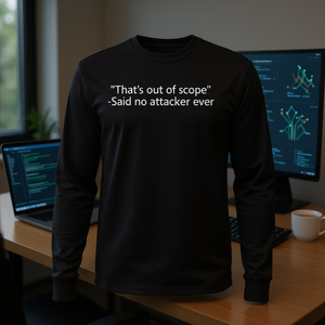 That's Out Of Scope Said No Attacker Ever T-shirt a maniche lunghe - Product Image 3