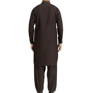 Traje Clásico Pakistaní Shalwar Kameez Marrón para Hombre, Diseño de Alta Calidad, Kurta Pajama Tradicional para Bodas - Product Image 2
