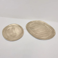 Ensemble de 2 plateaux décoratifs ovales plaqués or, design minimaliste pour la décoration de la maison