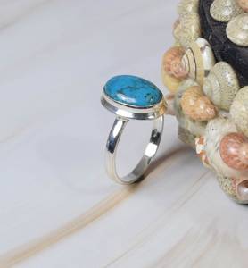 New Arrival Real 925 <b>Sterling</b> <b>Silver</b> Women's Gemstone Chrysocolla Oval Brilliant Shape Vintage Bezel Setting Wedding Unique - Product Image 3