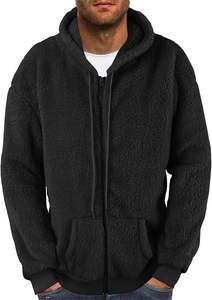 Manches longues coupe ample Cool pour l'extérieur veste d'hiver solide pour hommes avec capuche en fausse fourrure longue veste rembourrée - Product Image 4