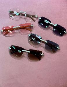 Lunettes de soleil de soirée avec verres en verre et monture en acier inoxydable pour hommes - Product Image 4