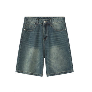 Hot Summer Vintage <b>Shorts</b> High Quality <b>Baggy</b> <b>shorts</b> <b>Men</b> Fit <b>Baggy</b> Jeans <b>Short</b> Dark Denim <b>Shorts</b> With Pocket for <b>Men</b> - Product Image 4