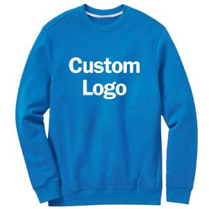 Sweat-shirt à logo personnalisé pour homme sans capuche, col pull-over, manches longues, coupe classique, 100% coton molletonné - Product Image 2