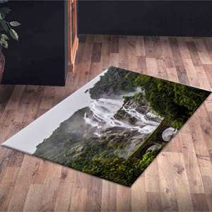 Printed <b>Rug</b> - Modern Waterfall Landscape Design for Corridor and Entry,<b>Chenille</b> <b>Rug</b> - Product Image 5