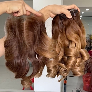 Prix le plus élevé Cheveux bruts rebondissants Ombre Couleur Extensions de cheveux humains vietnamiens Bundles Set Closure 2025 - Product Image 5