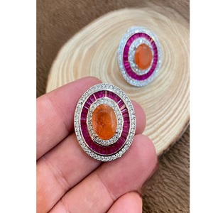 Modernos Pendientes de Latón con Racimo de Perlas para Mujeres y Niñas, Pendientes de Lujo para Regalo de Compromiso o Boda con Piedras de Circonio - Product Image 1