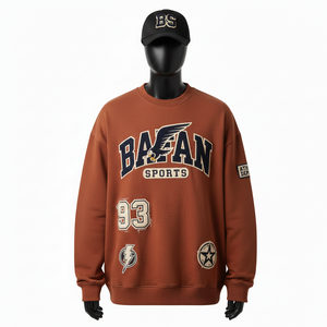 Sudadera Extra Grande para Hombre, Premium, 320 GSM, Felpa de Algodón, Corte Holgado, Tejido Cálido, Logotipo Personalizado con Apliques, Sudadera Básica Extra Grande - Product Image 6