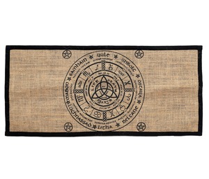 Pentagram Sun Moon Flower Altar <b>Cloth</b> Cotton Handmade <b>Table</b> <b>Cloth</b> Square <b>Black</b> Gold Tarot Spread By Indian Consigners - Product Image 1