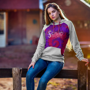 Sweat à capuche tie-dye de haute qualité pour femmes Sweat-shirt de fitness peint à la main Haut en polyester/coton avec motif imprimé teint uni - Product Image 4