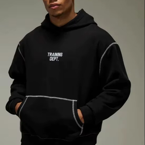 Sudaderas con Capucha para Hombre, 100% Algodón, Tejido Grueso de Felpa, Talla Grande, Diseño Sólido, Tejido de Punto, Antiarrugas, Personalizables - Product Image 1