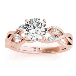 Conjunto de Joyería Nupcial con Hojas de Vid y Diamantes Marquise en Oro Rosa de 14K (0.43ct) con Perla para Boda o Fiesta, Chapado en Oro, Joyería Fina - Product Image 4