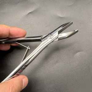 Alicates de presión de microcuentas de 7 pulgadas de calidad superior herramienta de extensiones de cabello de nariz plana de grado de salón logotipo personalizado hecho de acero inoxidable - Product Image 5
