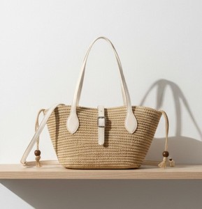 Sac en paille tissé, sac à main d'été audacieux fait à la main - Product Image 2