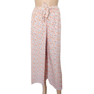 Femmes de haute qualité été décontracté large jambe pantalon pantalon XL plat avant élastique Design Offre Spéciale taille haute élégant décoratif - Product Image 1