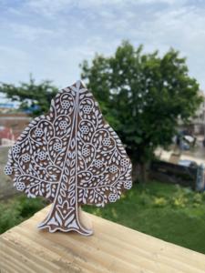 Floral Tree <b>Wood</b> <b>Block</b> Stamp| Paisley Floral Print | Indian Textile <b>Block</b> Fabric, Paper, Hand Palm Stamping - Product Image 3