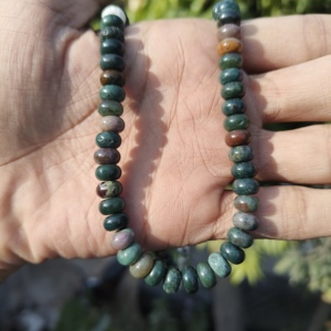 Collar de Plata de Ley con Cuentas Redondas de Ágata Verde Natural de 8 mm, Cierre de Pinza de Langosta, Estilo Bohemio Hippie, Unisex, Cristal Curativo - Product Image 3