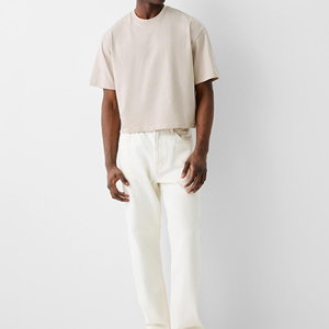 T-shirt en coton de style ample, mode, manches tombantes, t-shirt ample pour homme, prix bas - Product Image 4