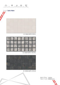 Carreaux de mur en céramique modernes 300x600 mm, salle de bain, cuisine, brillant, mat, texture de sculpture de sucre, pour application murale intérieure décorative - Product Image 2