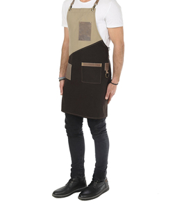 Delantal de barra Elegante cuero de calidad premium y 100% algodón con bolsillos de accesorios - Product Image 3