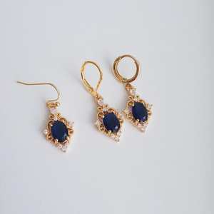 Pendientes de Plata de Ley 925 con Zafiro Azul y Baño de Oro de 14k, Piedra Preciosa Azul, Filigrana Vintage, Certificado IGI, Joyería para Regalo de Fiesta - Product Image 6