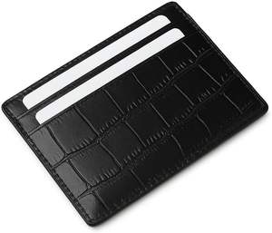 Porte-cartes en cuir véritable Porte-cartes haut de gamme et élégant Compartiment pour cartes et devises - Product Image 5