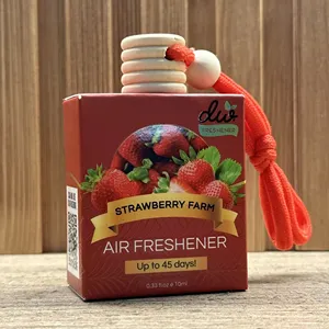 Car Air Freshener Custom Long Lasting Fruity Scent Reasonable Price Support Low MOQ 10ml Bottle Strawberry Farm Malaysia