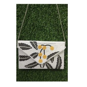 Indian Women Designer Bohemian Style Beaded Clutch Messenger Bags Handmade Bags Evening Shopping Beaded Party Bags Wholesale - Product Image 2