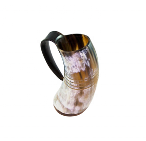 Mug en corne de buffle Viking, écologique, fait main, d'inspiration médiévale, poli, authentique, pour Noël et anniversaire - Product Image 4