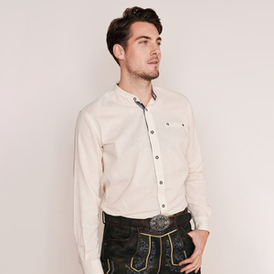 Camisas de Vestir Bávaras a Cuadros de Manga Larga Casuales para Hombre 2025, Ajuste Delgado, Transpirables, Tejidas, Servicio OEM Personalizado - Product Image 5