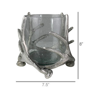 Bougeoir en verre aluminium de qualité supérieure au design antique, parfait pour les restaurants et la décoration élégante de la maison - Product Image 3