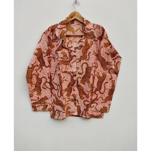 <b>Women</b> Handmade Leopard Print Cotton Pajama <b>Set</b> with Travel Carry Bag Wholesale Orders for Best Price - Product Image 4