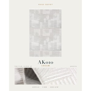 พรมอะคริลิคขายส่ง AKASYA AK010 สีครีม ผลิตด้วยเครื่องจักร พรมตุรกี สำหรับห้องนั่งเล่น โครงการโรงแรม - Product Image 2