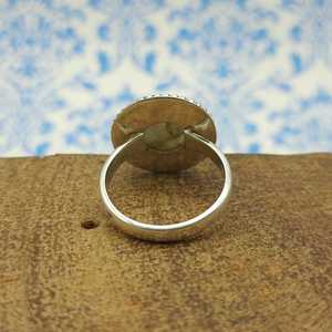 Bague personnalisable en argent sterling 925 faite à la main avec diamants fins en labradorite créée en laboratoire pour les fêtes et les mariages - Product Image 4