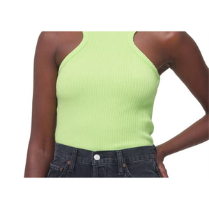 Canotta da donna Agolde in cotone organico, taglia Small, colore Fuji, in tessuto a maglia traspirante ed elasticizzato, con colletto a fiocco, per uso in palestra, personalizzabile - Product Image 2