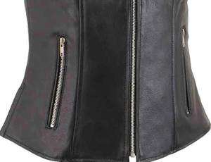 Chalecos de Cuero Personalizados Hechos en Pakistán, Chalecos de Motociclista para Mujer, Chaleco de Caza Negro, Chaleco de Cuero Genuino para Mujer - Product Image 6