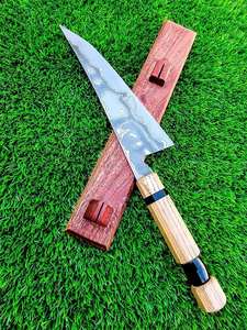 มีดเชฟทำมือพร้อมด้ามไม้และด้ามจับเรซินเหล็กกล้าคาร์บอนใบมีดแกะสลักสำหรับใช้ในครัวของขวัญวันครบรอบและวันคริสต์มาส - Product Image 5