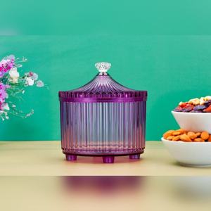 Durable Aalok plastic <b>dry</b> fruit <b>container</b> 500g 2 compartment with lid <b>food</b> safe <b>storage</b> for nuts spices and sugar - Product Image 5