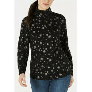 เสื้อคอเต่าลำลองสำหรับผู้หญิง Karen Scott รุ่น Snowy Glory สีดำ ไซส์เล็ก - Product Image 1