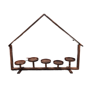 Bougeoir pilier en métal vintage fait à la main support de décoration de table en fer pour la maison jardin pendaison de crémaillère de noël - Product Image 5